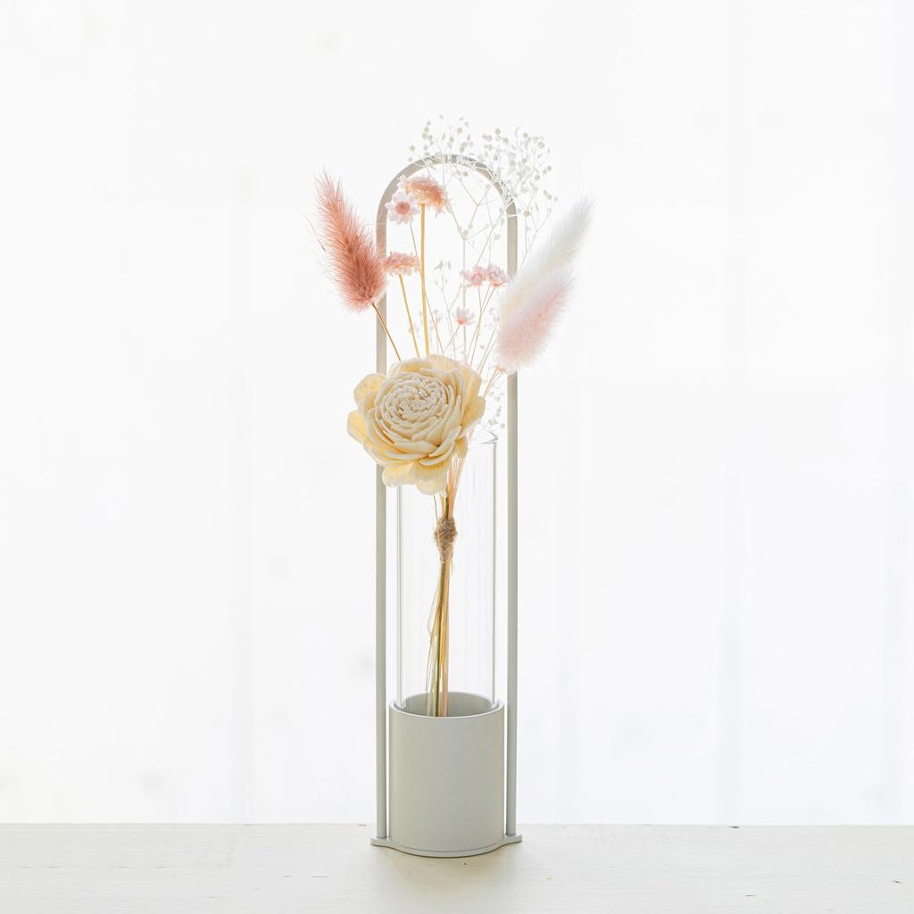 [Tsubame-Sanjo] TETSUNAGI Flower Vase & Mini Bouquet Set, Gift, Handmade Flower Arrangement, Dried Flower Vase, Made in Japan, Stylish Interior