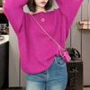 New Door Sweet Wind Age Reduction Hundred Solid Color Long Sleeve Sweater Women Loose and Lazy Wind Slimming Knit Top