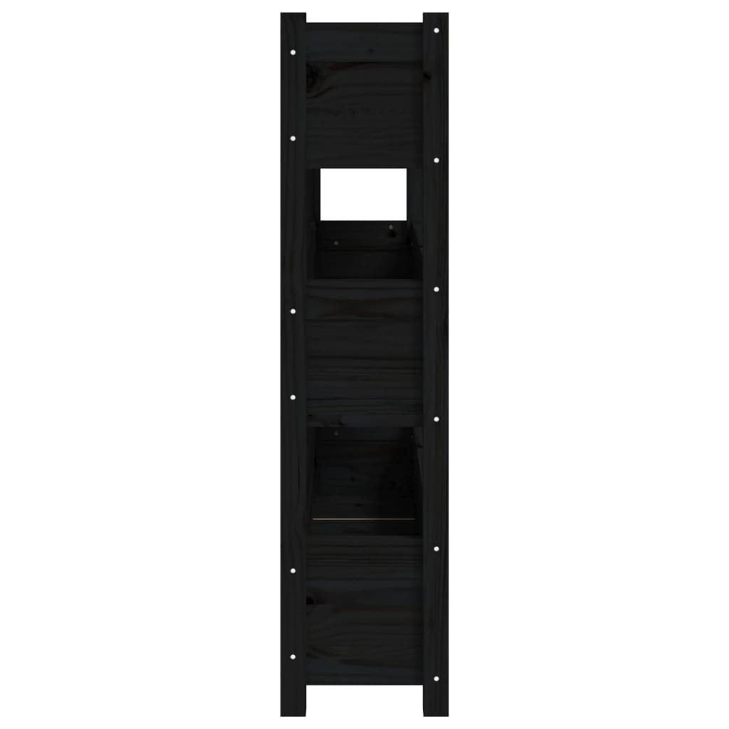 Plant Box Black 112 X 25 X 104.5 Cm Solid Pine Wood