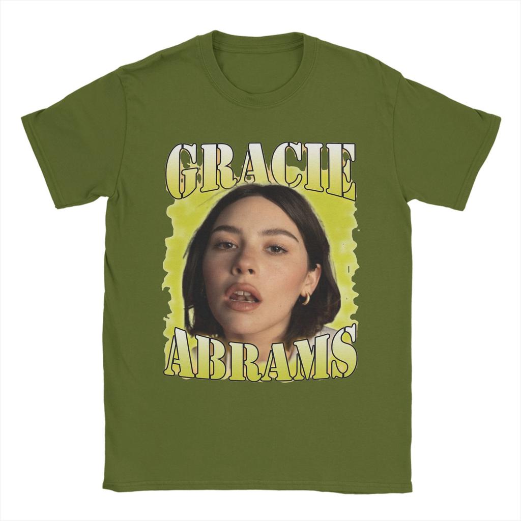 Vintage Gracie Abrams T-Shirts for Men Round Neck Pure Cotton T Shirt  Short Sleeve Tees Plus Size Clothing