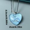 Cute Cat Pattern Heart-shaped Pendant Necklace, Cute Animal Jewelry, Birthday Party Graduation Gift Christmas Halloween Gift For Girls