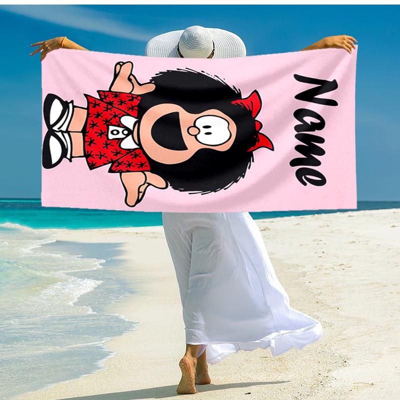 Personalized Customized Proof Beach Towel with Mafalda Pattern - Soft, Absorbent,quick-drying,perfect Swimming,camping&bathing