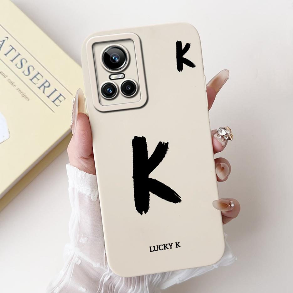 For Realme GT Neo 3 150W Case RMX3563 Cute Lucky Letters Cover Soft TPU Phone Case For Realme GT Neo3 80W GTNeo3 Back Cover Bags