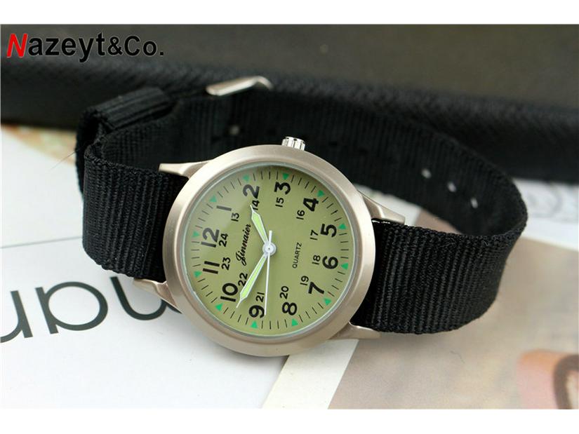 

Primary & Secondary Student Luminous Nylon Watch - Children s Fashion Canvas Military Style