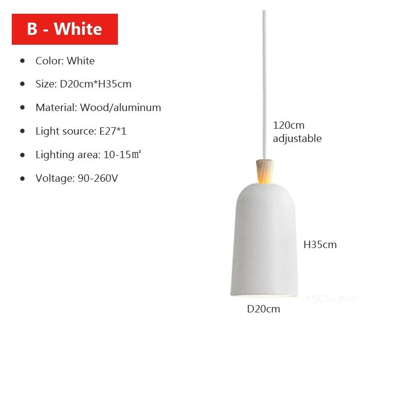 Nordisk LED Pendellampe Tre Hengelampe Svart Hvit For Soverom Spisestue Bakgrunn Hjem Innendørs Belysningsarmaturer