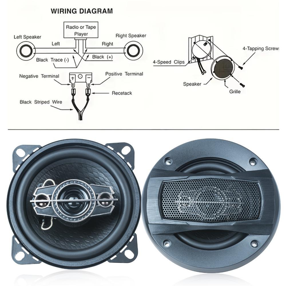 2 Stücke 4 Zoll 160W (2 x 80 W) 4-Wege-Auto-HiFi-Koaxiallautsprecher Autotür Auto Audio Musik Stereo Vollständige Palette Frequenz Lautsprecher