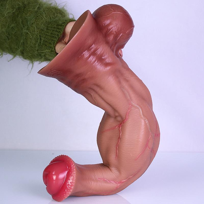 43CM XXXL Realistic Thick Silicone Dildo Smooth Surface Strong Suction Cup 5 Sizes Extra Large Body Safe Adult Toy