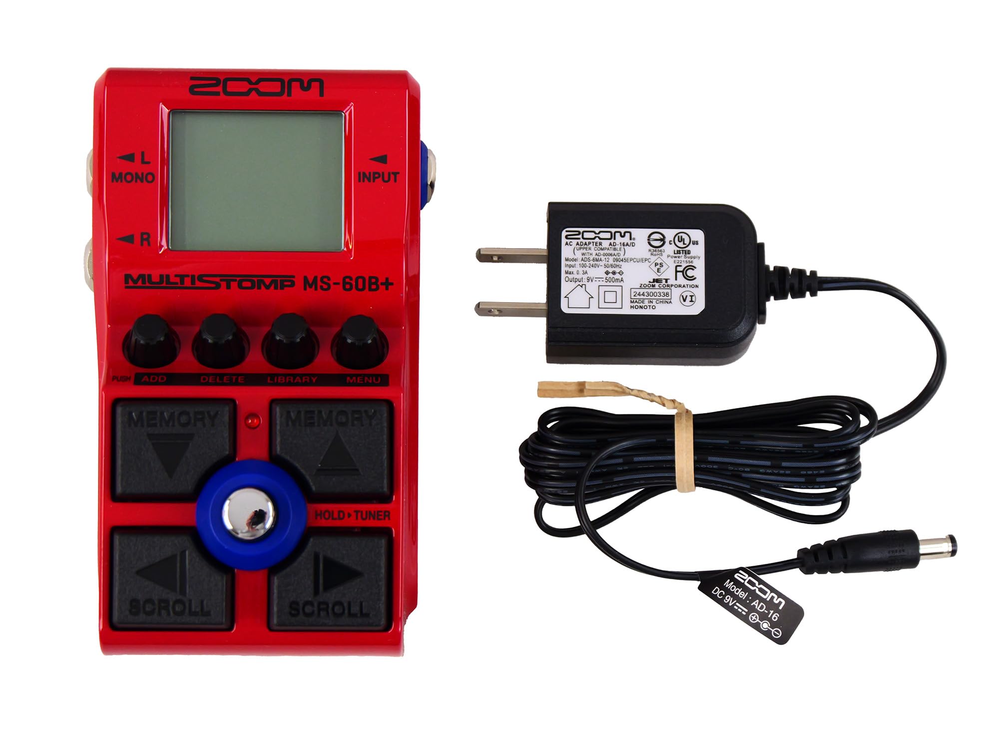 original ZOOM for Bass Guitar [Includes adapter] MS-60B+ Multi-Stomp Pedal, Red, красный
