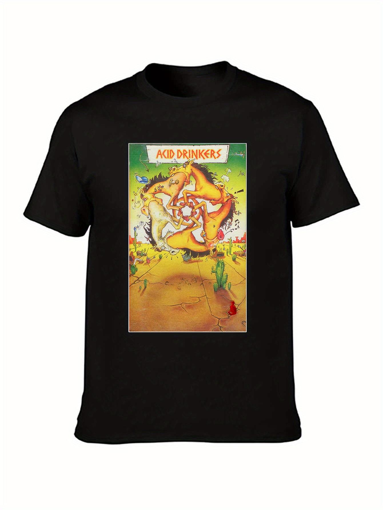 Men s 1993 Acid Drinkers Vintage Band Tour T-Shirt - 90s Thrash Metal Retro Graphic Tee with Iconic Logo S