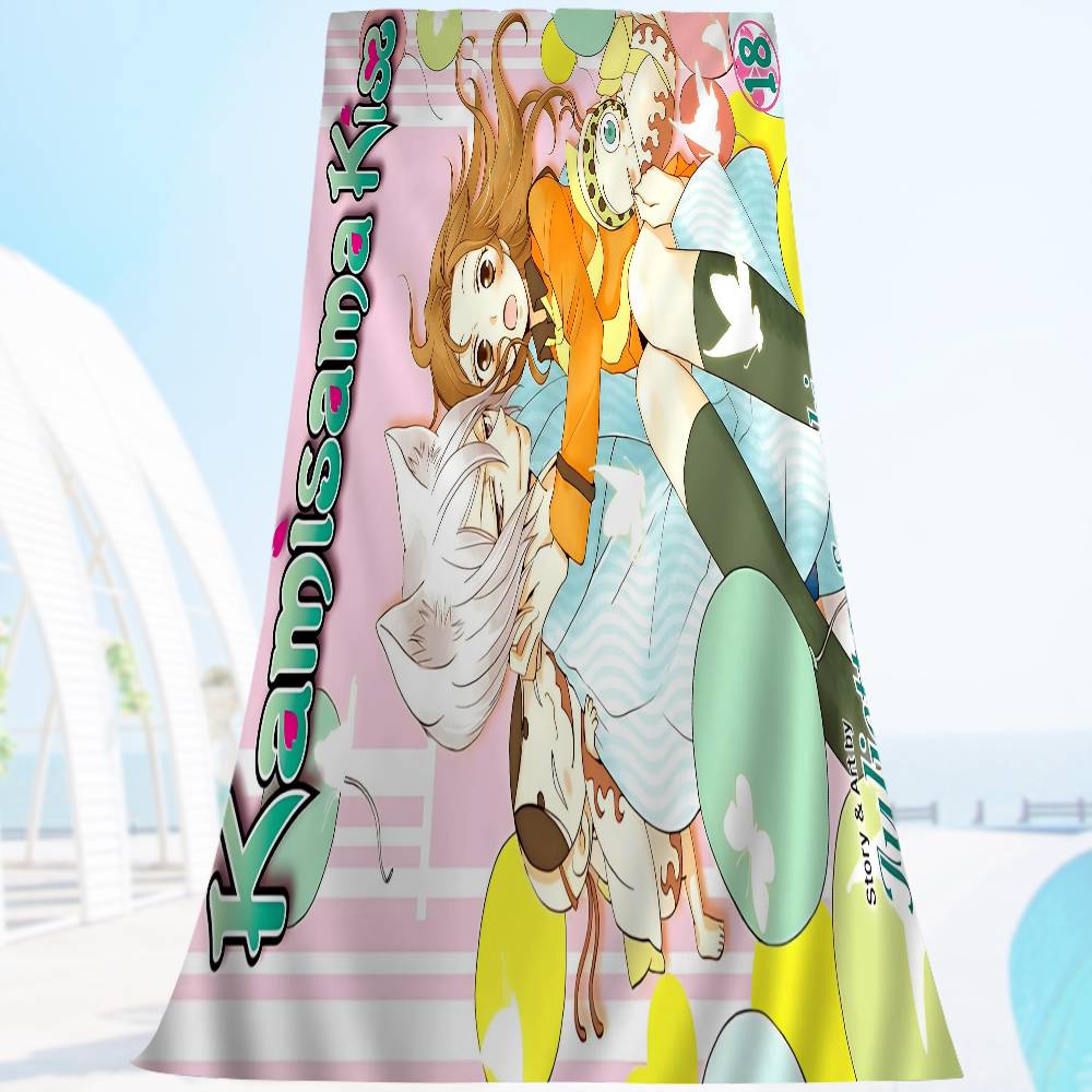 K-Kamisama K-Kisss Classic Comics Bath Towel Microfiber Soft Water Absorbing Breathable For Kids Decorative Cartoon Beach Towel