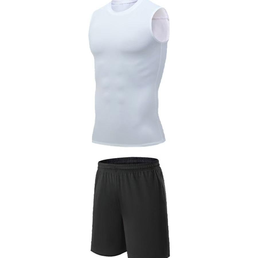 Men's Quick-Dry Fitness Vest & Shorts Set: Sleeveless, Slim-Fit, High-Stretch for Basketball & Running