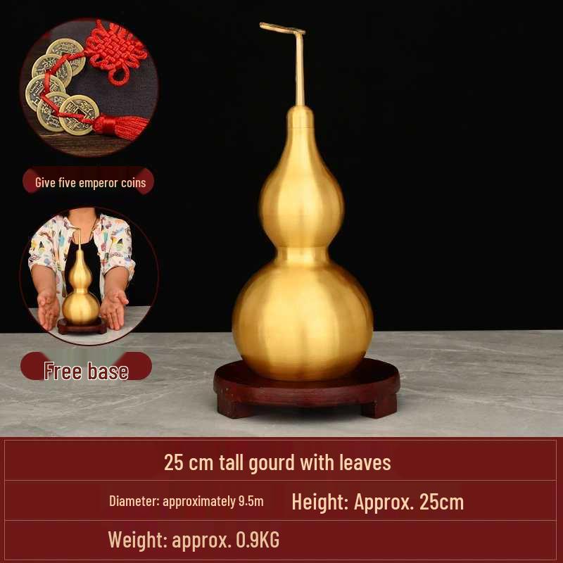 Brass Bagua Gourd with Five Emperors' Coins Pendant – Home Decor Craft