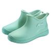 Fashion Short Tube Girls Rain Shoes Low Top Waterproof Shoes Kitchen Low Tube Rubber Shoes Car Wash Water Boots Plus Cotton Wool Rain Boots