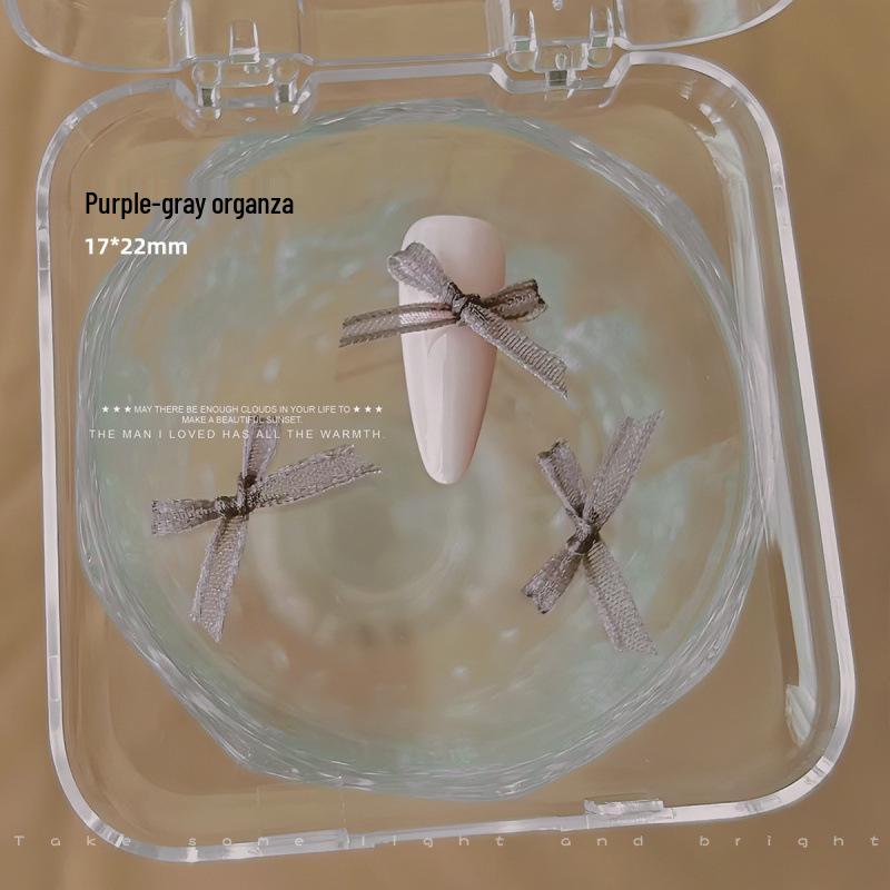 Nail Art Celebrity Organza Bow Mesh Lace Fabric - Black, White, Pink 3D Fairy Style