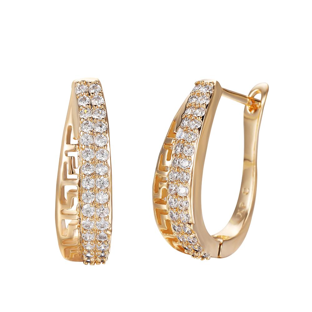 Trendy Copper Zirconia Earrings For Women Fashion Aesthetic Stud Jewelry Female Wedding Proposal Earring