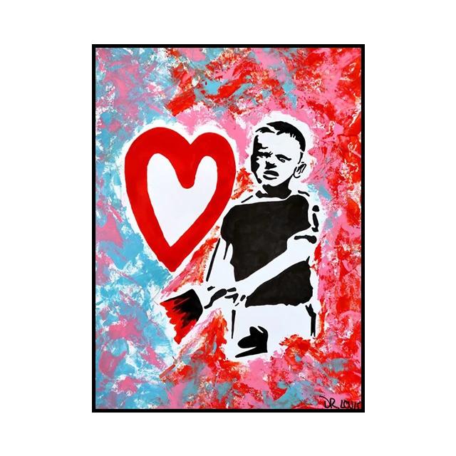 

Banksy Графіті Романтична Декорація Настінний Графіті Постер Картина на Полотні та Настінне Мистецтво для Вітальні Сучасний Декор для Дому 20X28inch 50x70cm