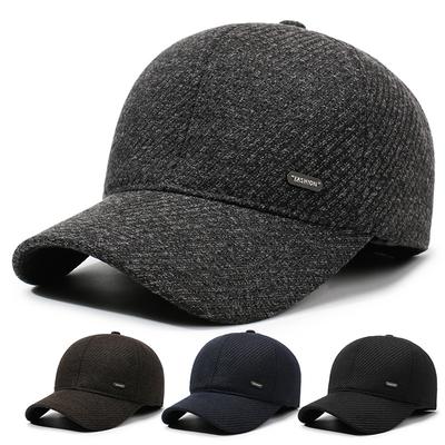 Autumn Winter Men's Warm Cap Middle-Aged Winter Baseball Cap Outdoor Velvet Thick Cotton Cap