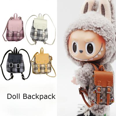 Puppen Canvas Rucksack für Labubu Macaron Barbies Blythes und 20cm Plüschpuppe & 1/6 BJD