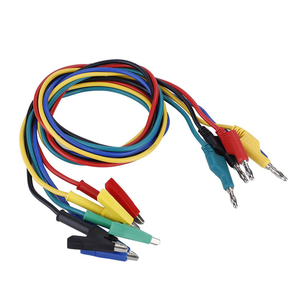 5pcs P1037 High Voltage 1M 4mm Banana Plug to Crocodile Clip Cable Test Leads For Multimeter