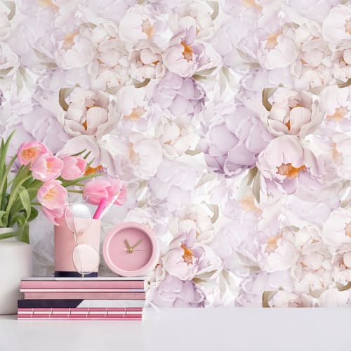 

VEELIKE Floral Wallpaper Stickers, 45x300cm, Western Oil Painting Style, White Rose, Self-Adhesive, Removable, for Interior Walls, Wall Stickers, and