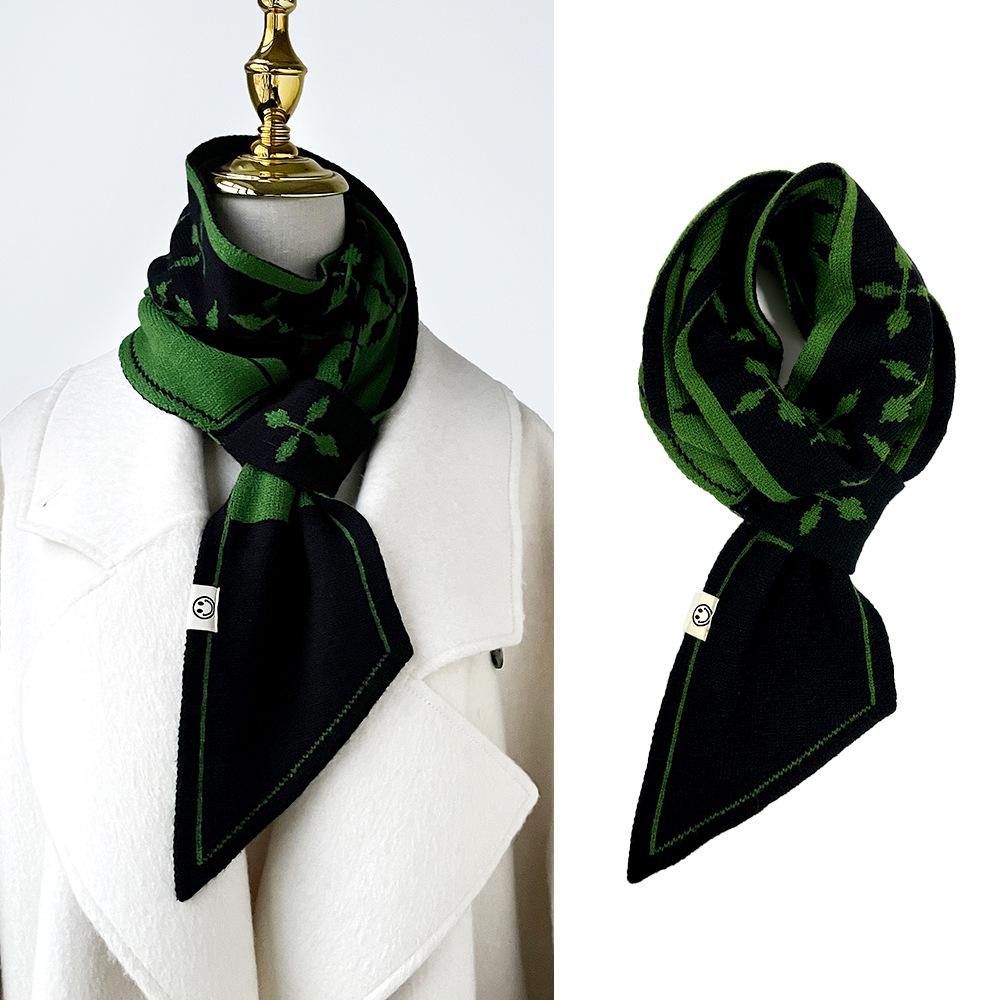 

Осень и зима пушистый шарф женский ангора красный вязаный шарф с маленькими ушками тысяча птиц клетка узкий шарф 12*125cm