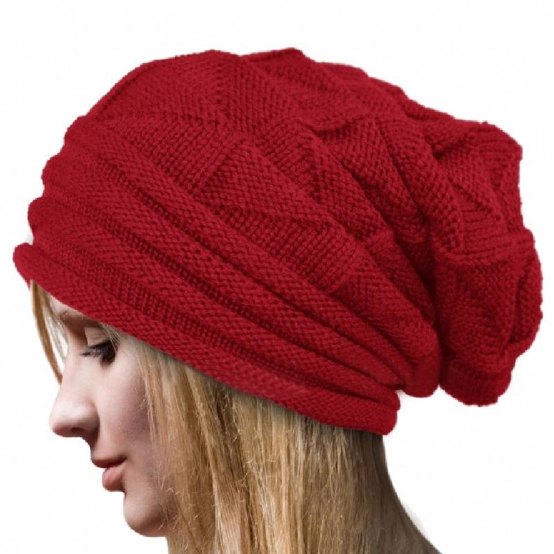 Pleated Color Solid Pullover Hat Outdoor Knitted Hats Gifts Clothing Accessories