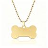 Personalized Stainless Steel Bone Pendant Necklace with Beaded Chain