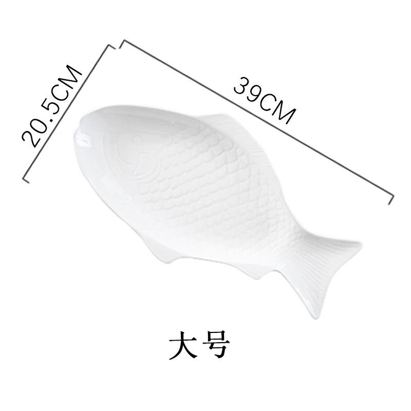 Japanese Ceramic Fish Plate White Irregular Plate Healthy Tableware Kitchen Cookware Dessert Sushi Pasta Plate Hotel Tableware
