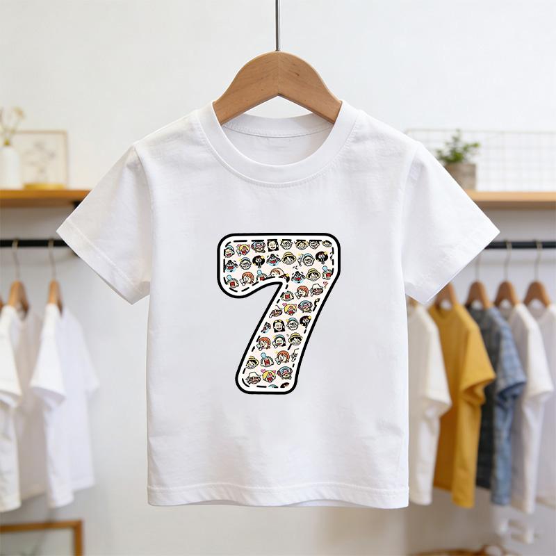 One Piece Summer Digital 19 Printed Childrens Short Sleeve Cute Casual TShirt Suitable for Boys and Girls Great for Gifting