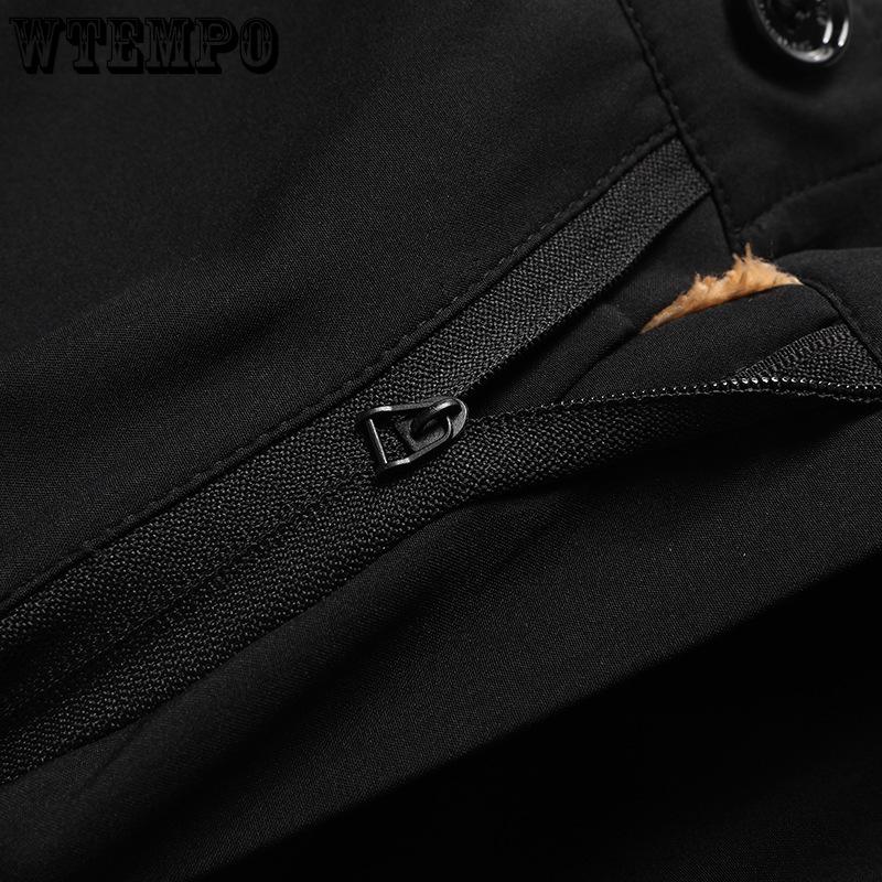 Winter Padded Outer Wear Cotton Pants Men's High Waisted Large Size Warm Pants Lambswool Cold Weather Pants for Men
