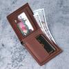 Stylish Men's PU Leather Short Wallet with $100 Bill Design