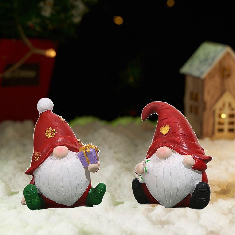 

Funny Gnome Figurine Creative Dwarfs Miniature Sculpture Santa Claus Statue Festive Atmosphere Style 1