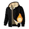 Men's Fleece-Lined Zip-Up Knitted Cardigan - Thickened for Autumn/Winter