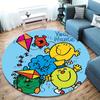 Mr. Men Little Miss Custom Name Round Area Rug,Carpet Rug for Living Room Bedroom Sofa Playroom Decor,Non-slip Floor Mat