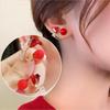 925 Silver Needle Green Flower Earrings For Women Korean Fashion Jewelry Trending Luxury Zircon Leaf Women's Stud Earrings