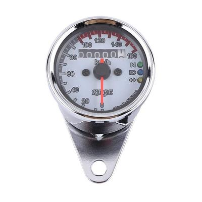 Mechanical Speedometer, Multi-Function LCD Meter for Motorcycles, Odometer Display, Backlight, Universal, 160KMH, DC12V (White)