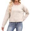 Women's Round Neck Colorblock Knitted Loose Versatile Pullover Sweater