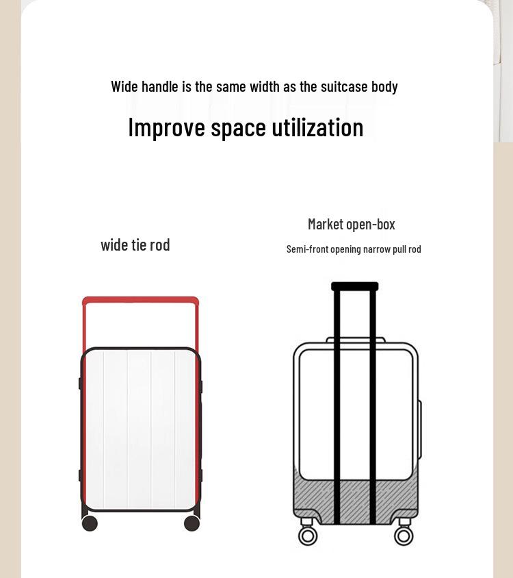 Lightweight 20/24 Inch Carry-on Suitcase with Wide Drawbar and Combination Lock for Men and Women