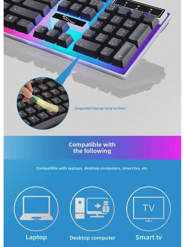 G21B Leuchtendes USB-Kabelgebundenes Mechanisches Tastatur- und Maussset