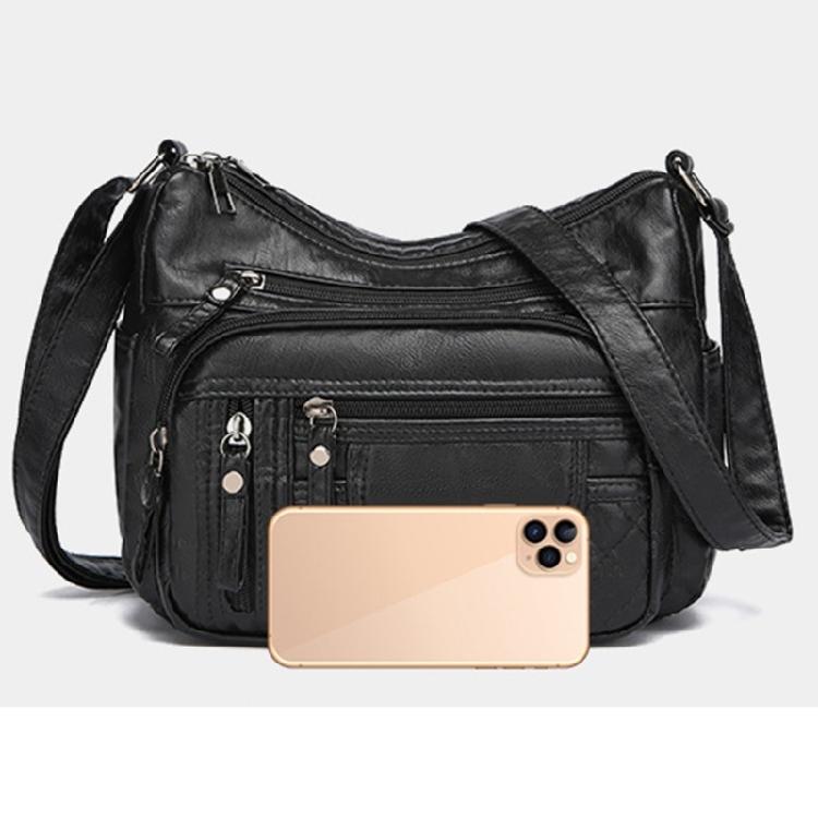 Leather Bag for Women Large Capacity Trendy Shoulder Bag Solid Color Bag