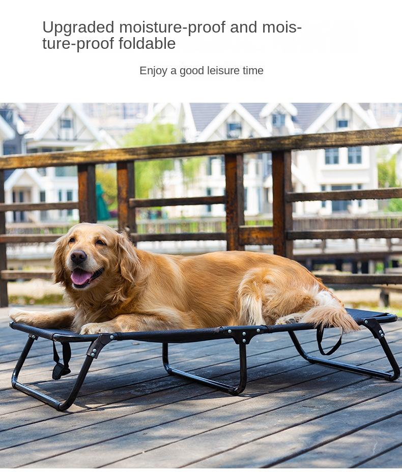 Abnehmbares Faltbares Campingbett Haustier Hund Atmungsaktives Nest Klein Mittel und Groß Hund Vier Jahreszeiten Stahlrahmen Bett Haustierprodukte