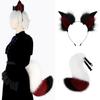 Katzen Cosplay Zubehör Set Kunsthaar Ohren Haarband und Schwanz für Halloween Party und Kostüm Event