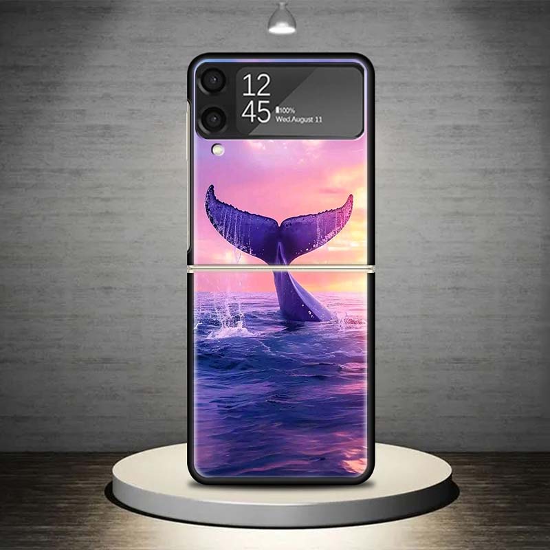 Humpback Whale Sea Giant Phone Case For Samsung Galaxy Z Flip 7 6 5 4 3 5G Shockproof Cover Z Flip7 Flip6 ZFlip5 Flip3 Flip4 Lux