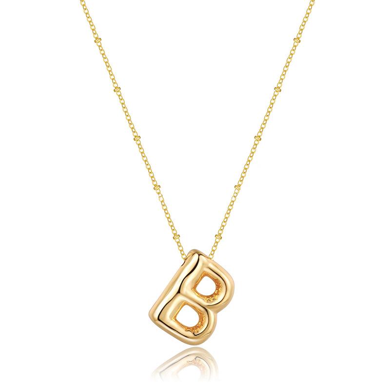 Glossy Titanium Steel Alphabet Necklace for Women - Non-fading, High-grade Letter Pendant On Clavicle Chain