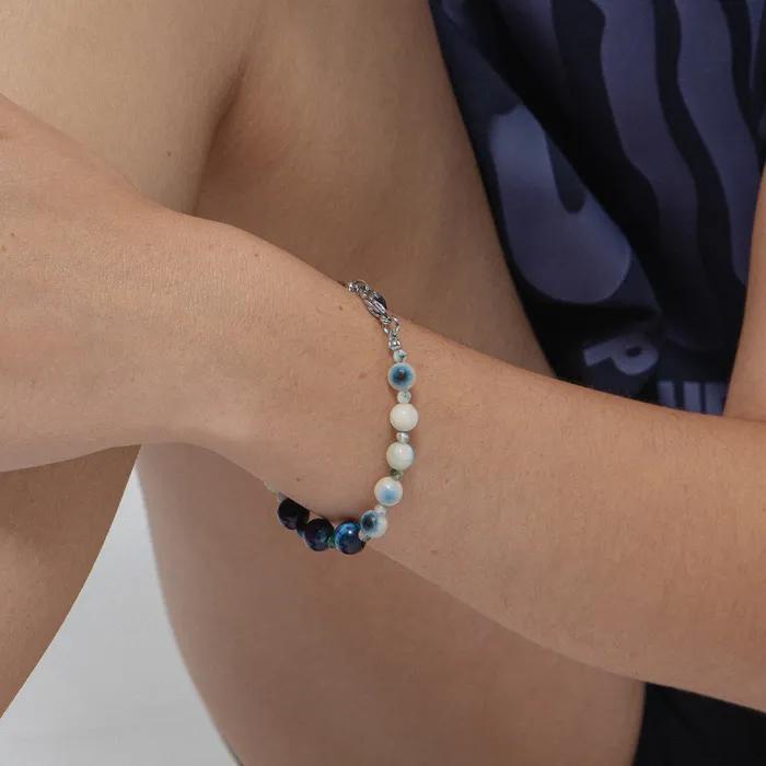 SN.235 Blue Ocean Gemstone Chain Bracelet