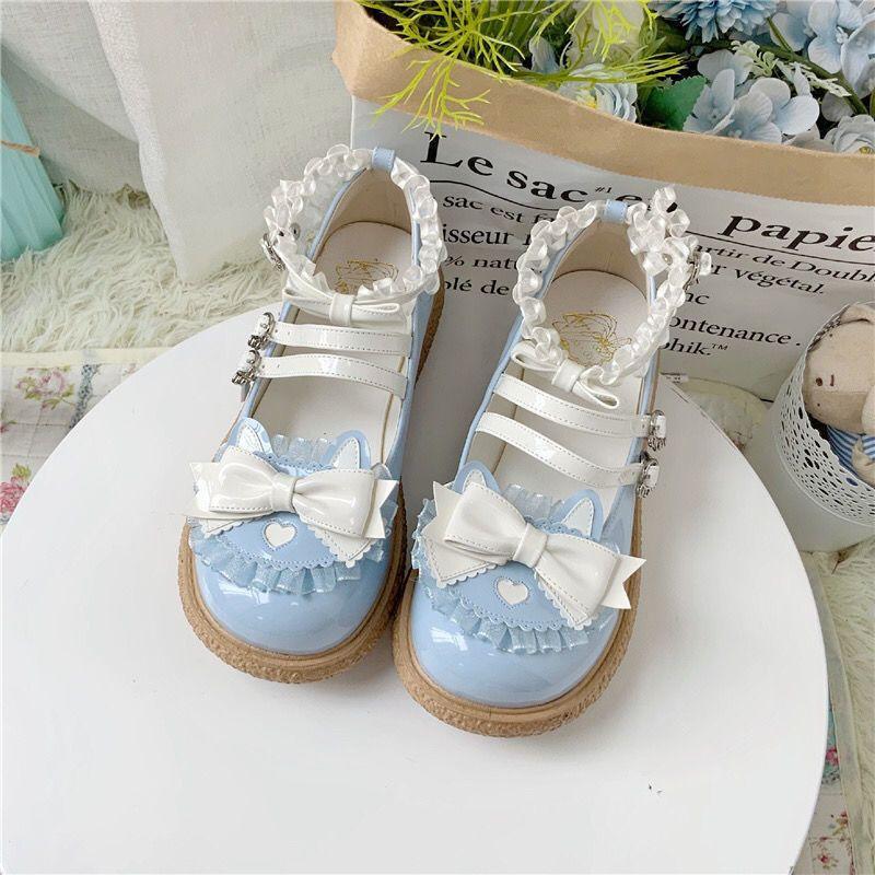 Original Cute Big Head Shoes Lolita Single Shoes Lace Bow Jk Uniform Shoes Lolita Soft Sister Small Leather Shoes Women