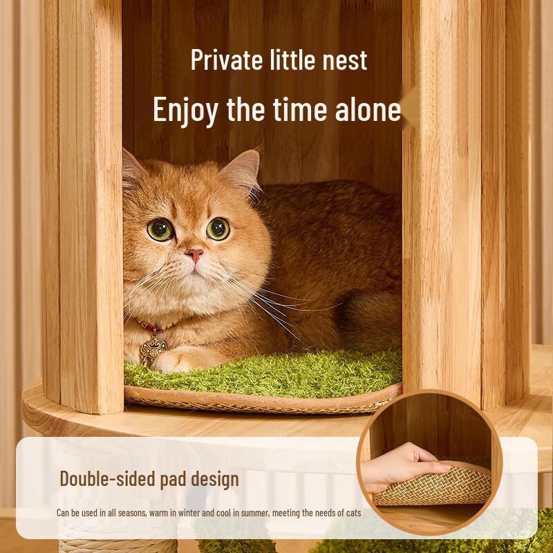 Cmisstree Multi-level Solid Wood Cat Tree & Condo
