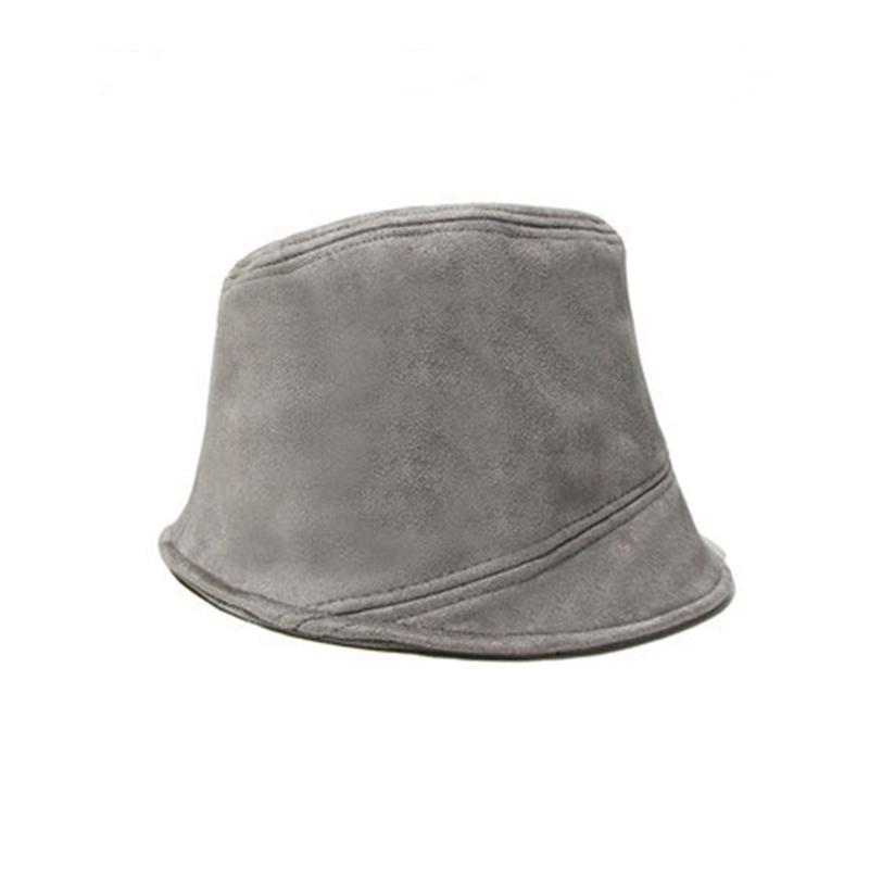 Fashion Suede Bucket Hats For Women Irregular Flat Top Panama Hat Solid Color Female Outdoor Travel Sun Cap