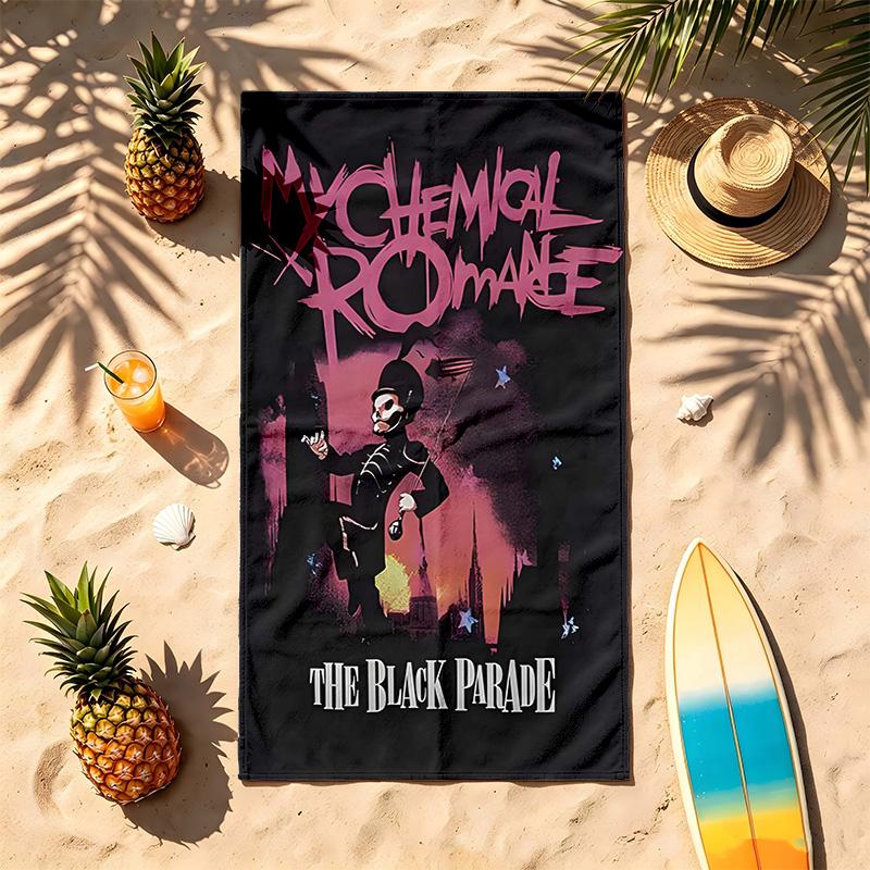 My Chemical Romance Official Band (1) Theme Beach Towel Sand Resistant Soft And Comfortable Suitable For The Pool Camping Yoga And Diving A Travel