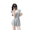 Swimsuit Skirt-style One-piece Conservative and Thin Ins Less Wind and Small Breasts Gather Hot Spring Swimsuit